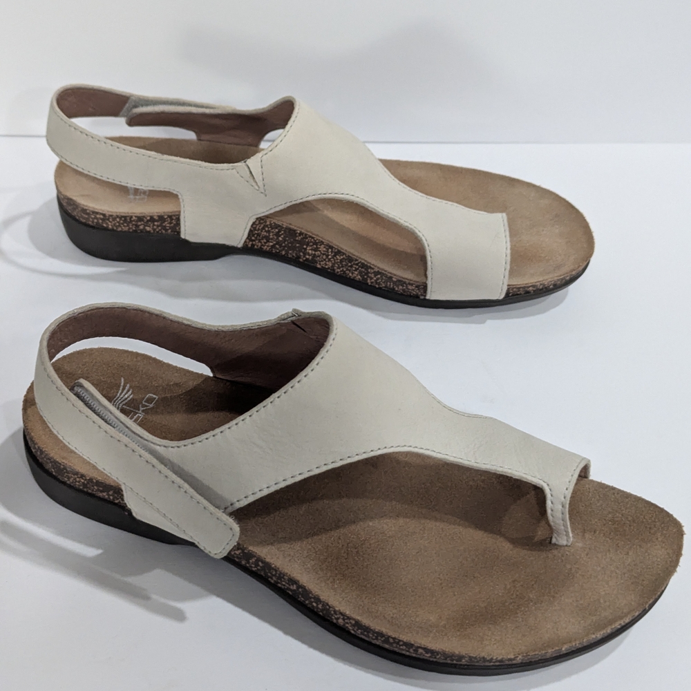 New Dansko Women's Cream Leather Slingback Sandals Size 38